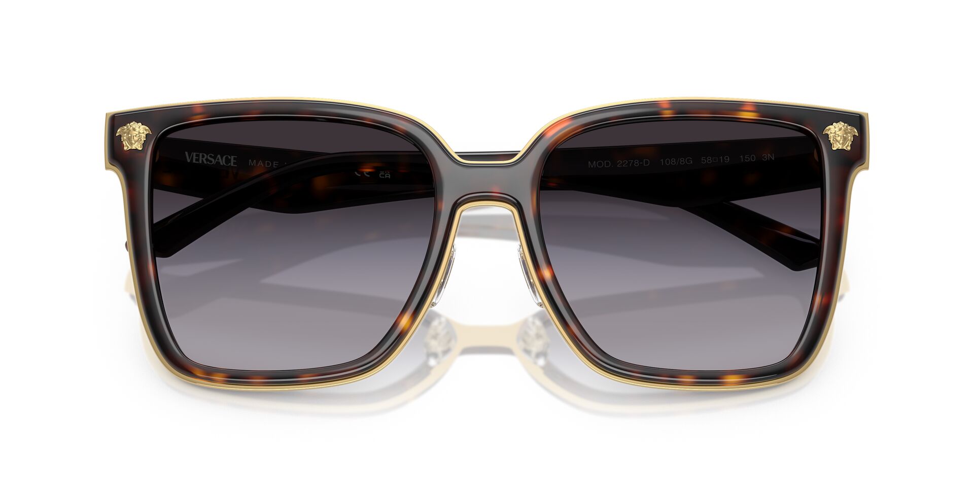 VERSACE VE2278D 108/8G 58 SUNGLASSES